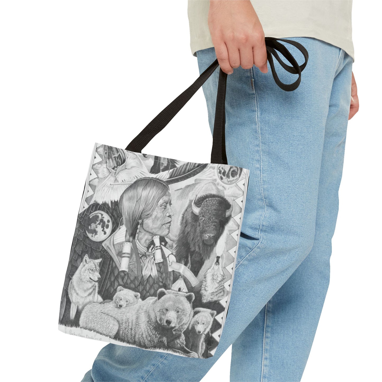 "Two Moon Apache Dream " Tote Bag, Western Style Shopping Tote, Equestrian Gift, Farmhouse Decor, Horse Lover Accessory