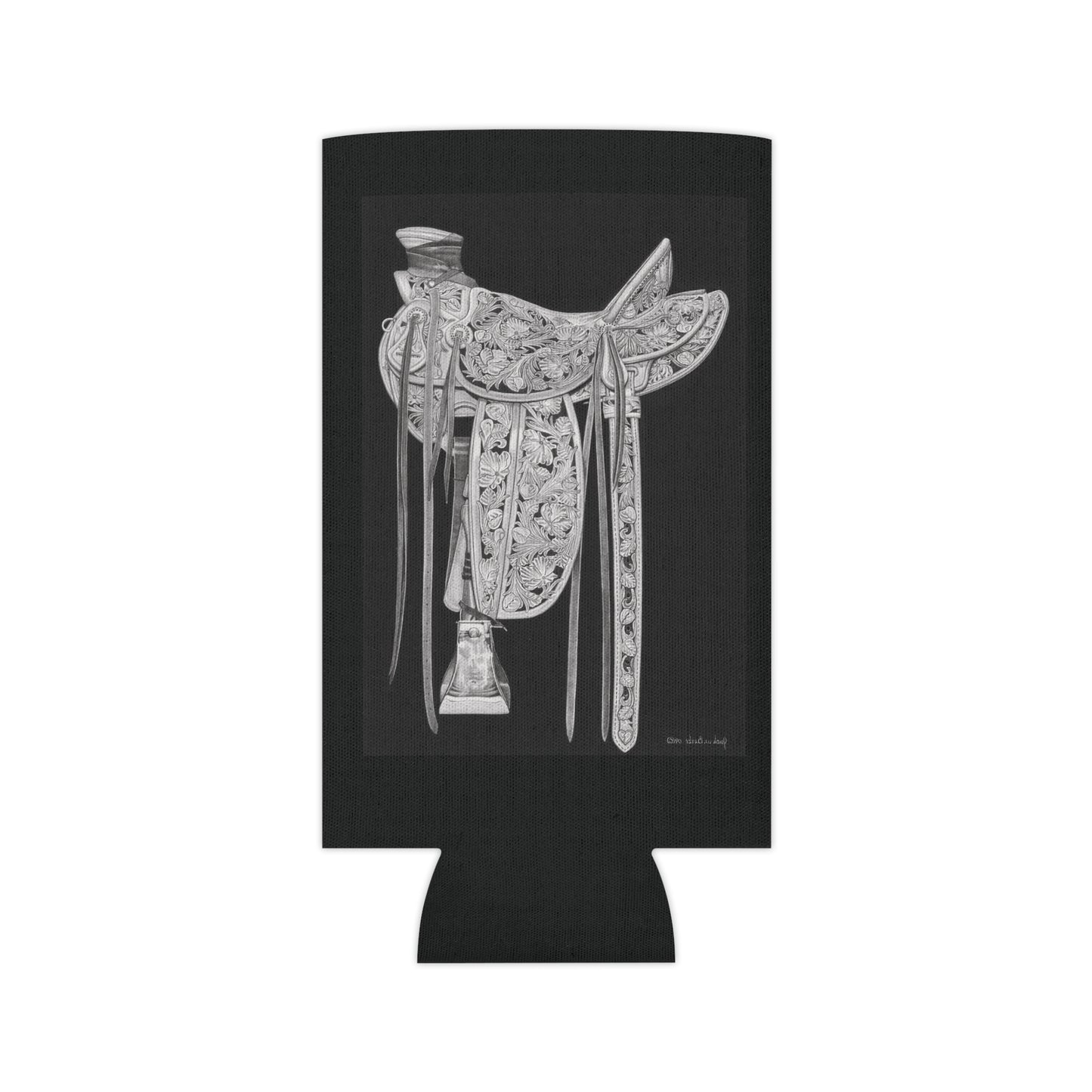 "New Saddle" Rustic Cowboy Can Cooler, Western Beverage Sleeve, Outdoor Party Gear, Country-Themed Drink Holder, Ideal for BBQs & Tailgates