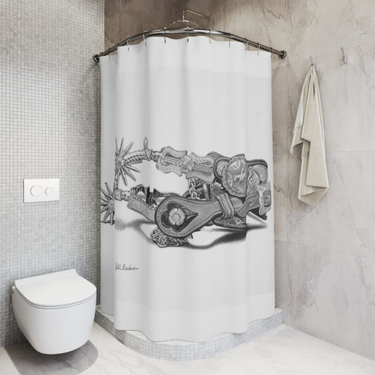 Spurs Shower Curtain — Native American Chief & Bald Eagle Bathroom Decor