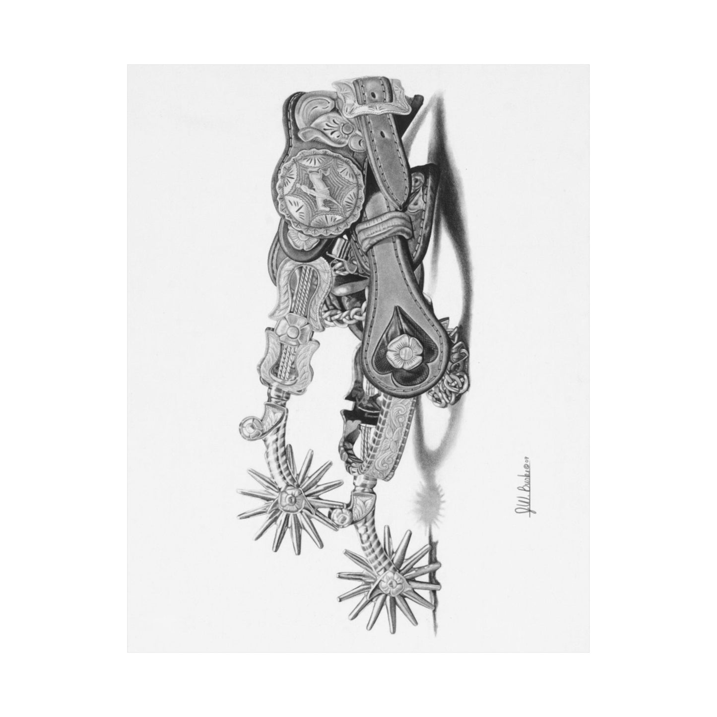 "Spurs" Spirit Vertical Wall Art Poster, Rustic Home Decor, Horse Lover Gift, Western Theme Art, Country Style Wall Decoration