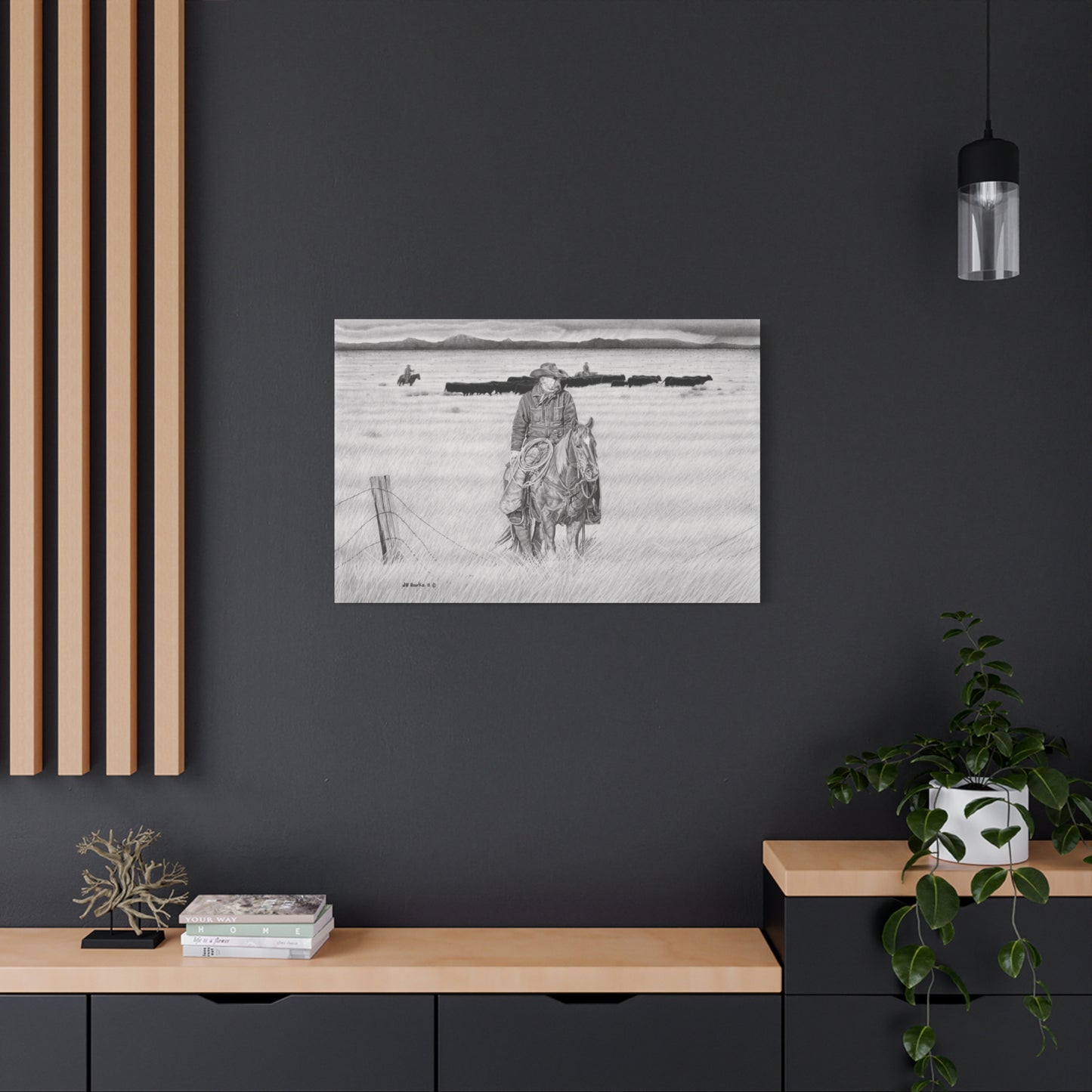western art on canvas, home decor, farmhouse