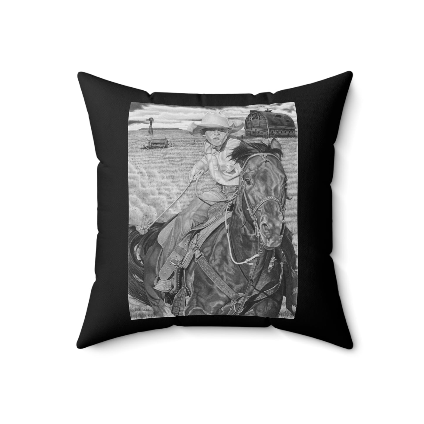 "The Real Billy The Kid" Western Art Square Pillow
