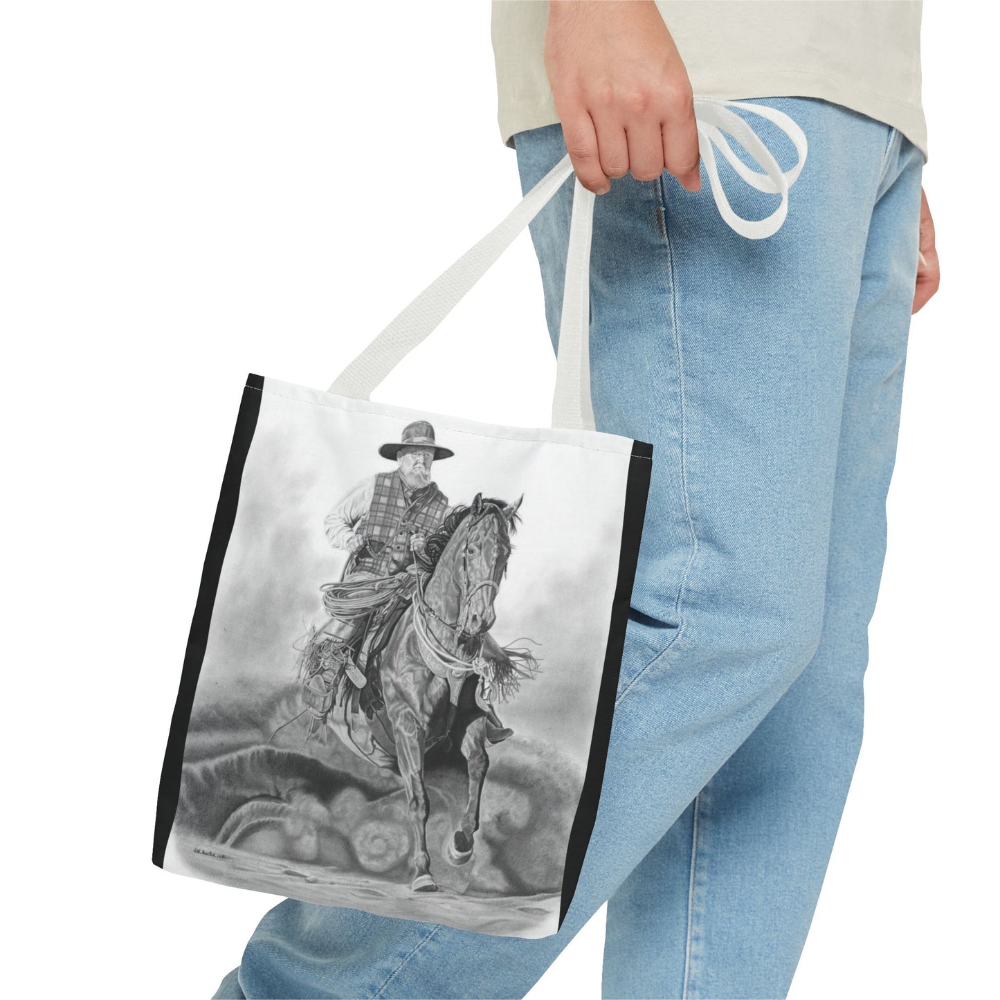 "Trouble Up Ahead" Tote Bag, Western Style Shopping Tote, Equestrian Gift, Farmhouse Decor, Horse Lover Accessory