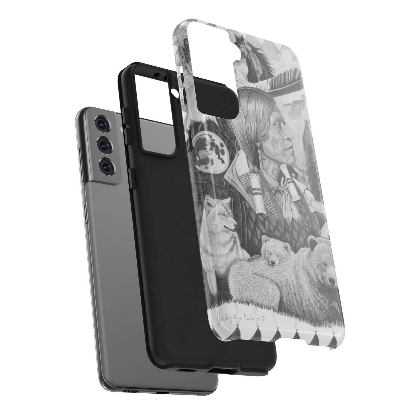 "Two Moon Apache Dream" Western Rodeo Phone Cases, Cowboy Design, Tough Protection, Gift for Him, Ranch Decor, Durable Style