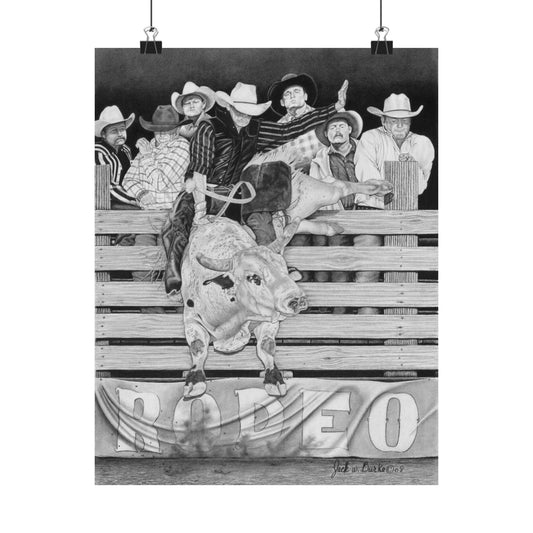 "Serius Fun" Western Rodeo Art Prints, Cowboy Wall Decor, Texan Home Decor, Rustic Wall Art, Bull Riding Posters, Rodeo Fan Gifts