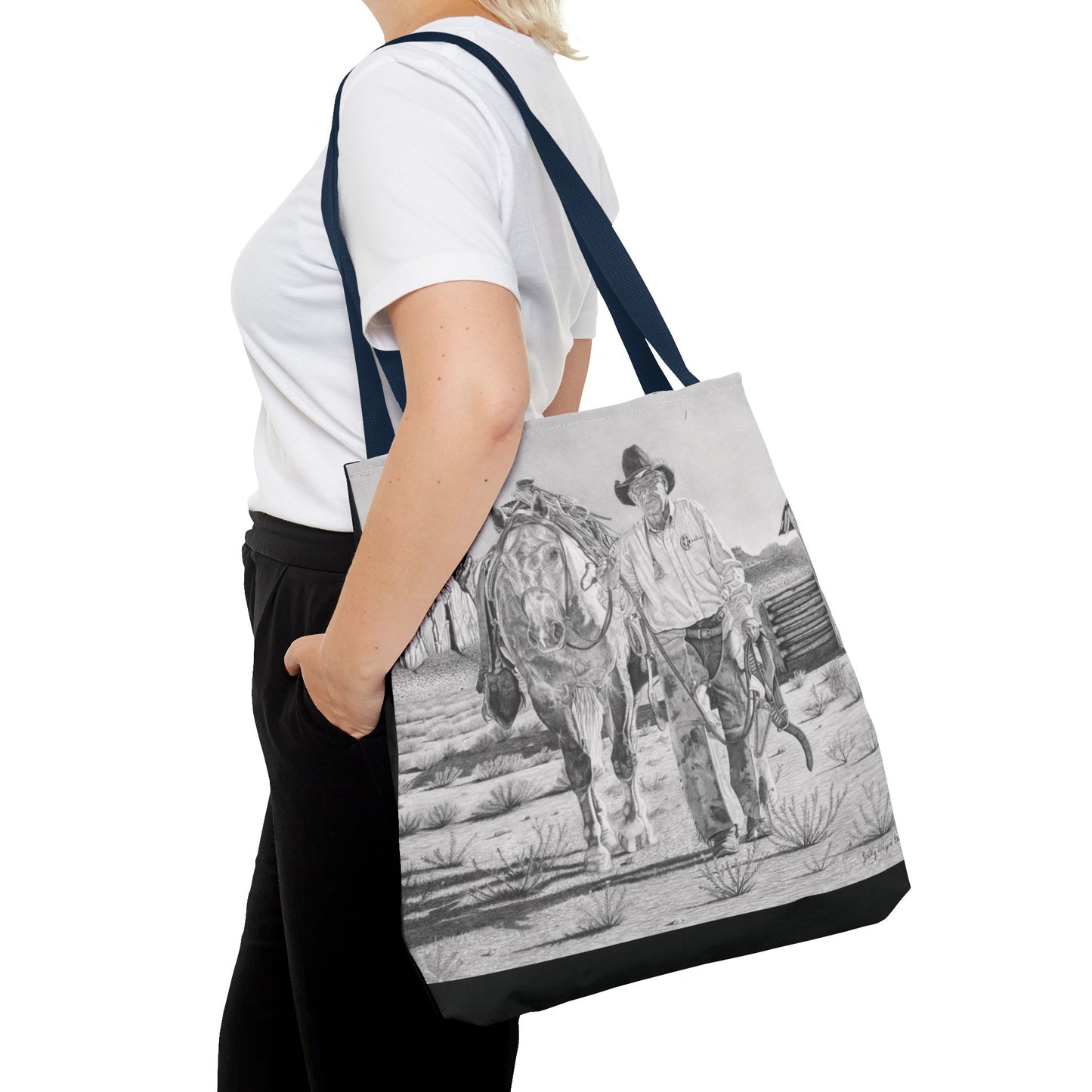 "On The Trail of Outlaw" Western Art Tote Bag