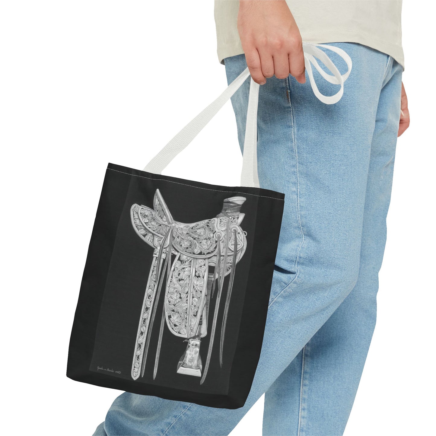 "New Saddle " Western Style Shopping Tote, Equestrian Gift, Farmhouse Decor, Horse Lover Accessory