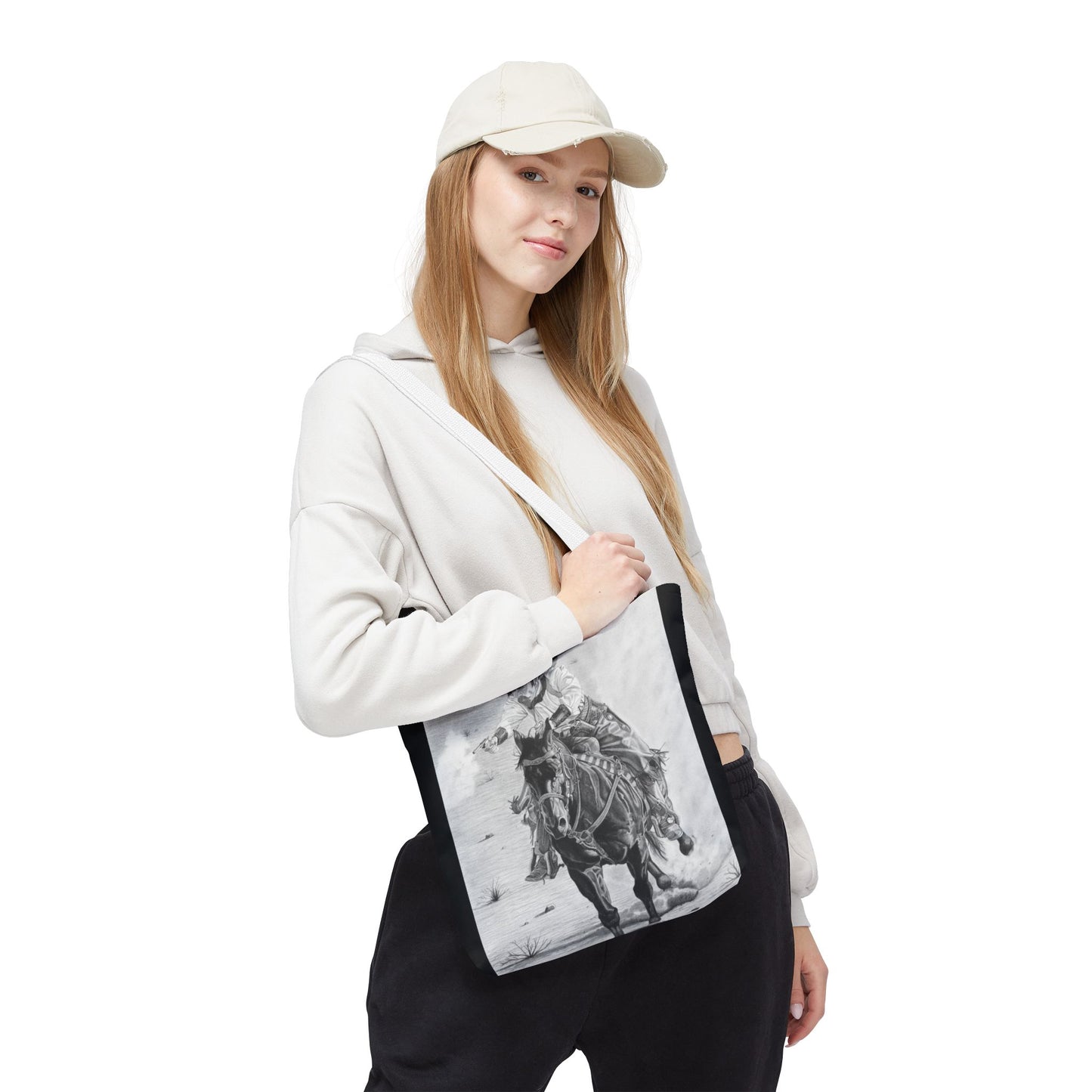 "Wild Bill Rides Again " Tote Bag, Western Style Shopping Tote, Equestrian Gift, Farmhouse Decor, Horse Lover Accessory