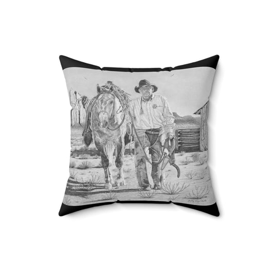On The trail of the Outlaw Rustic Cowboy Decor Pillow, Western Home Accent, Farmhouse Throw Pillow, Gift for Horse Lovers, Country Style Cushion