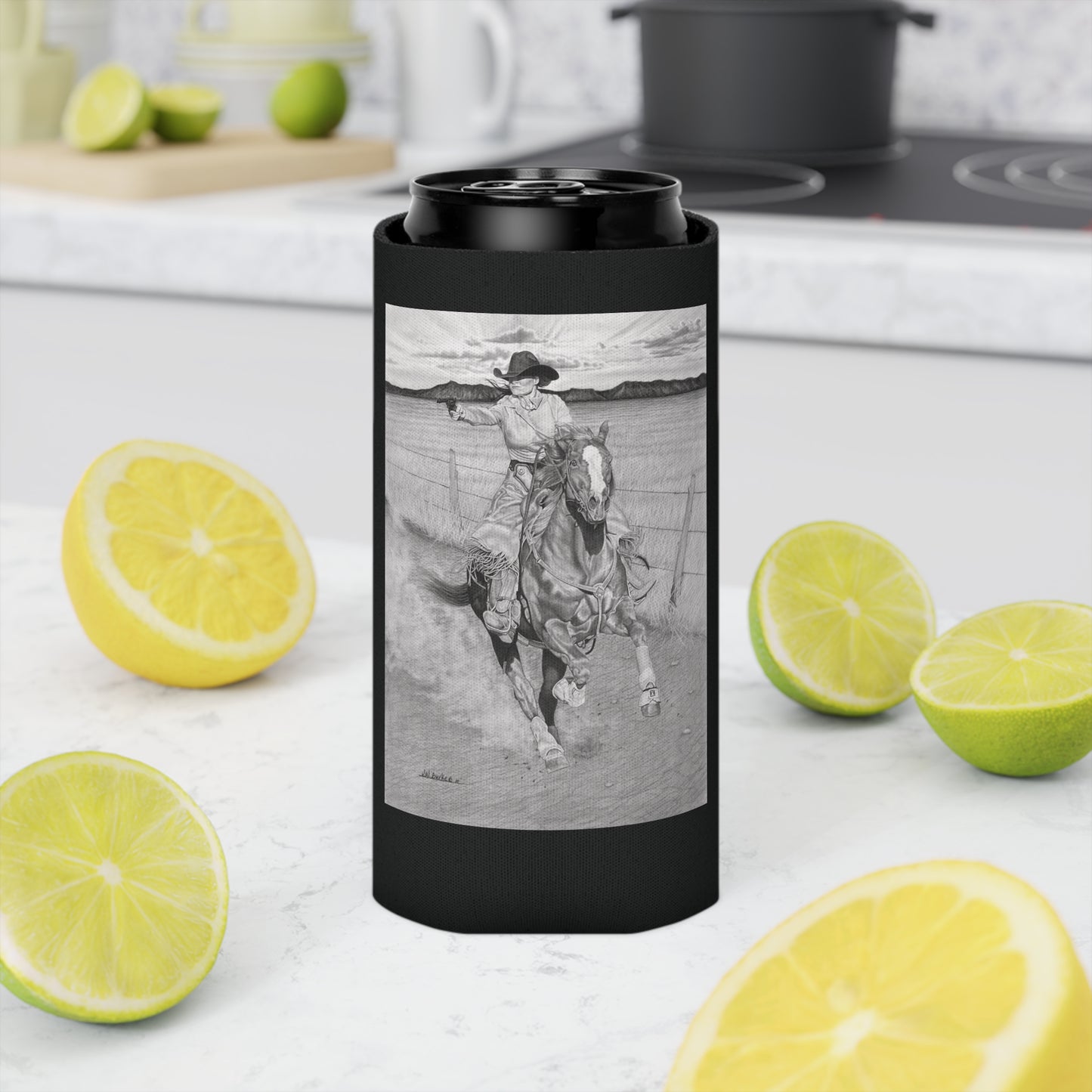 Can Cooler, Western Beverage Sleeve, Outdoor Party Gear, Country-Themed Drink Holder, Ideal for BBQs & Tailgates