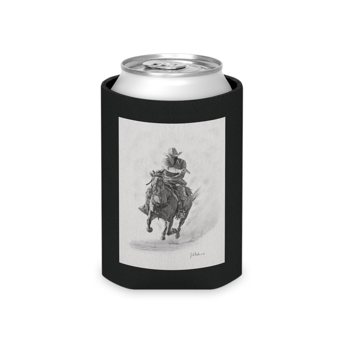" Bandit " Rustic Cowboy Can Cooler, Western Beverage Sleeve, Outdoor Party Gear, Country-Themed Drink Holder, Ideal for BBQs & Tailgates