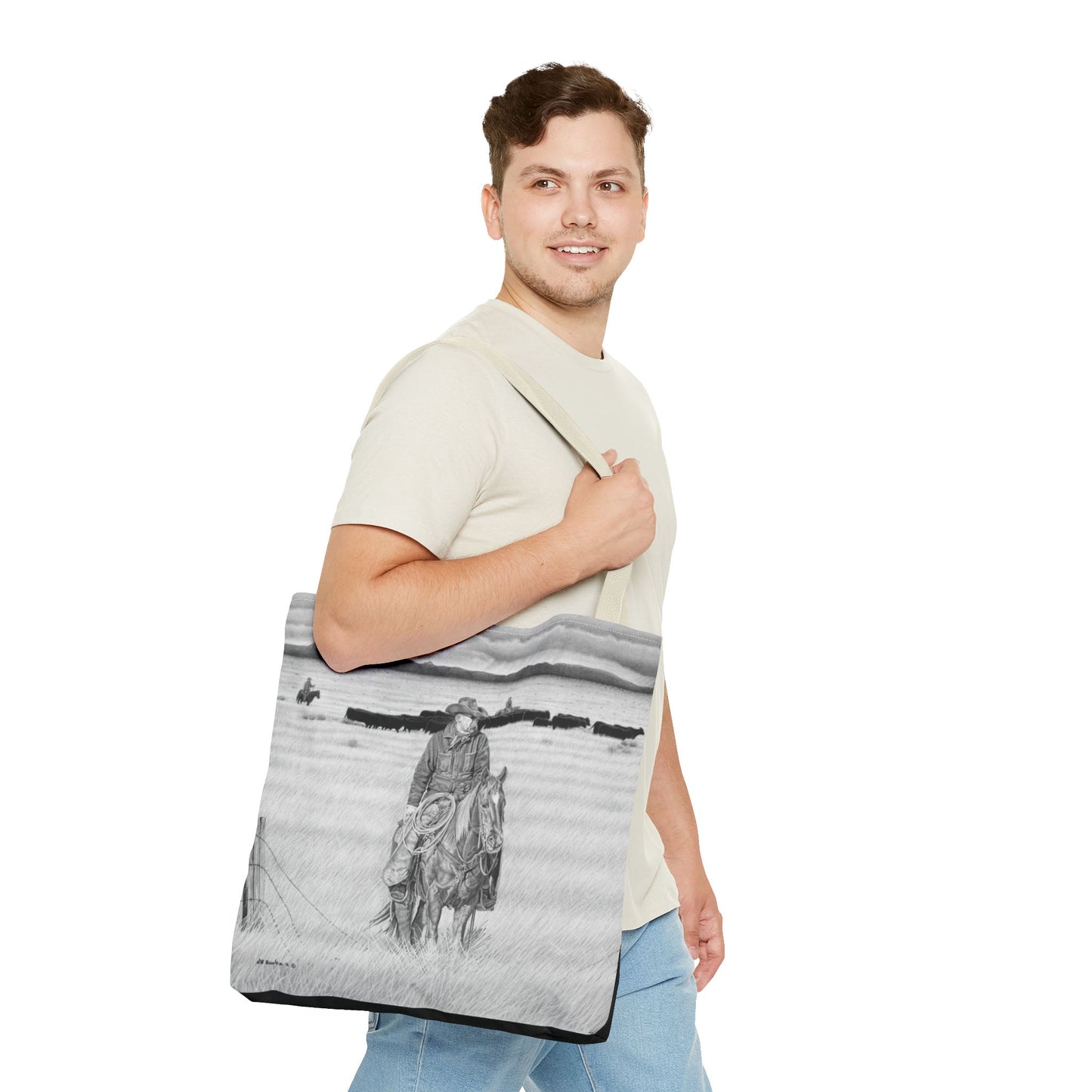 "The Passing Storm" Tote Bag, Western Style Shopping Tote, Equestrian Gift, Farmhouse Decor, Horse Lover Accessory