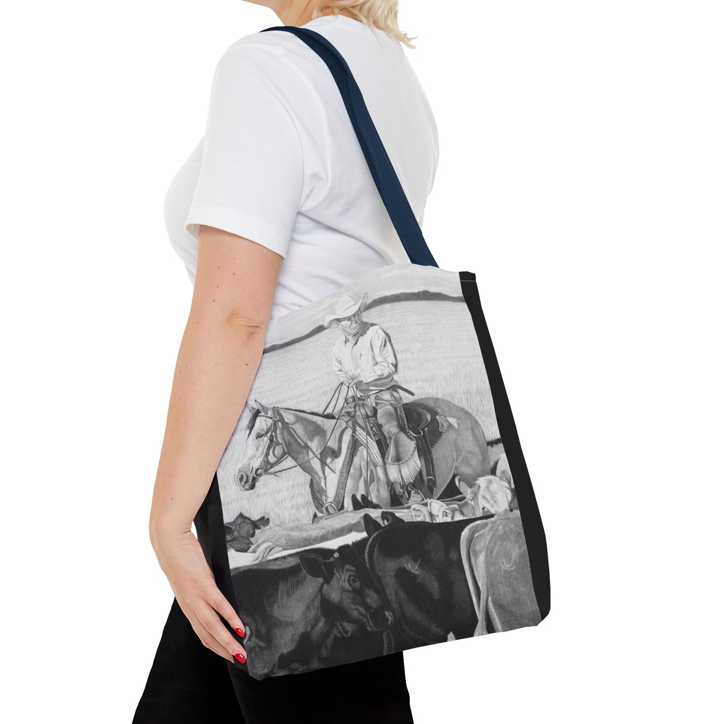 "Hot Day on the Job" Tote Bag, Western Style Shopping Tote, Equestrian Gift, Farmhouse Decor, Horse Lover Accessory