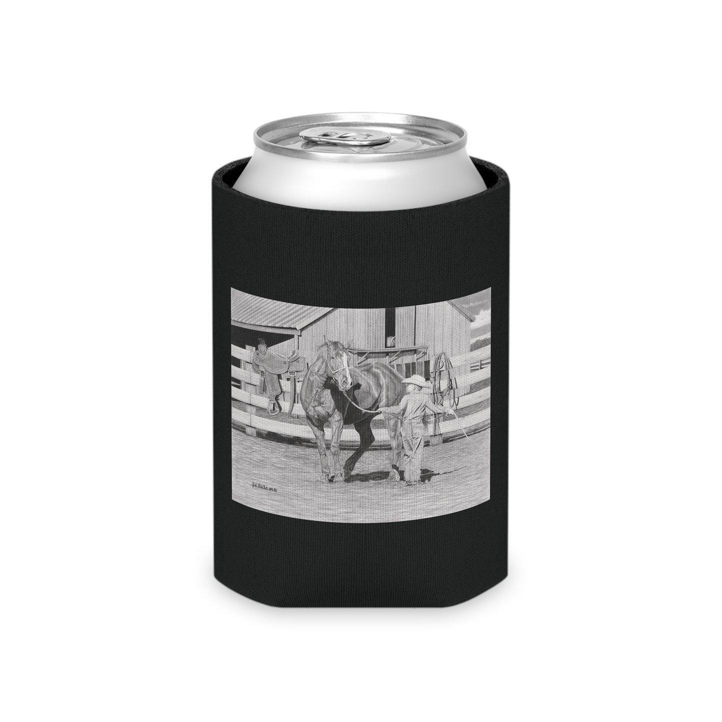 "Tall Task for a little Cowboy" Rustic Cowboy Can Cooler, Western Beverage Sleeve, Outdoor Party Gear, Country-Themed Drink Holder, Ideal for BBQs & Tailgates