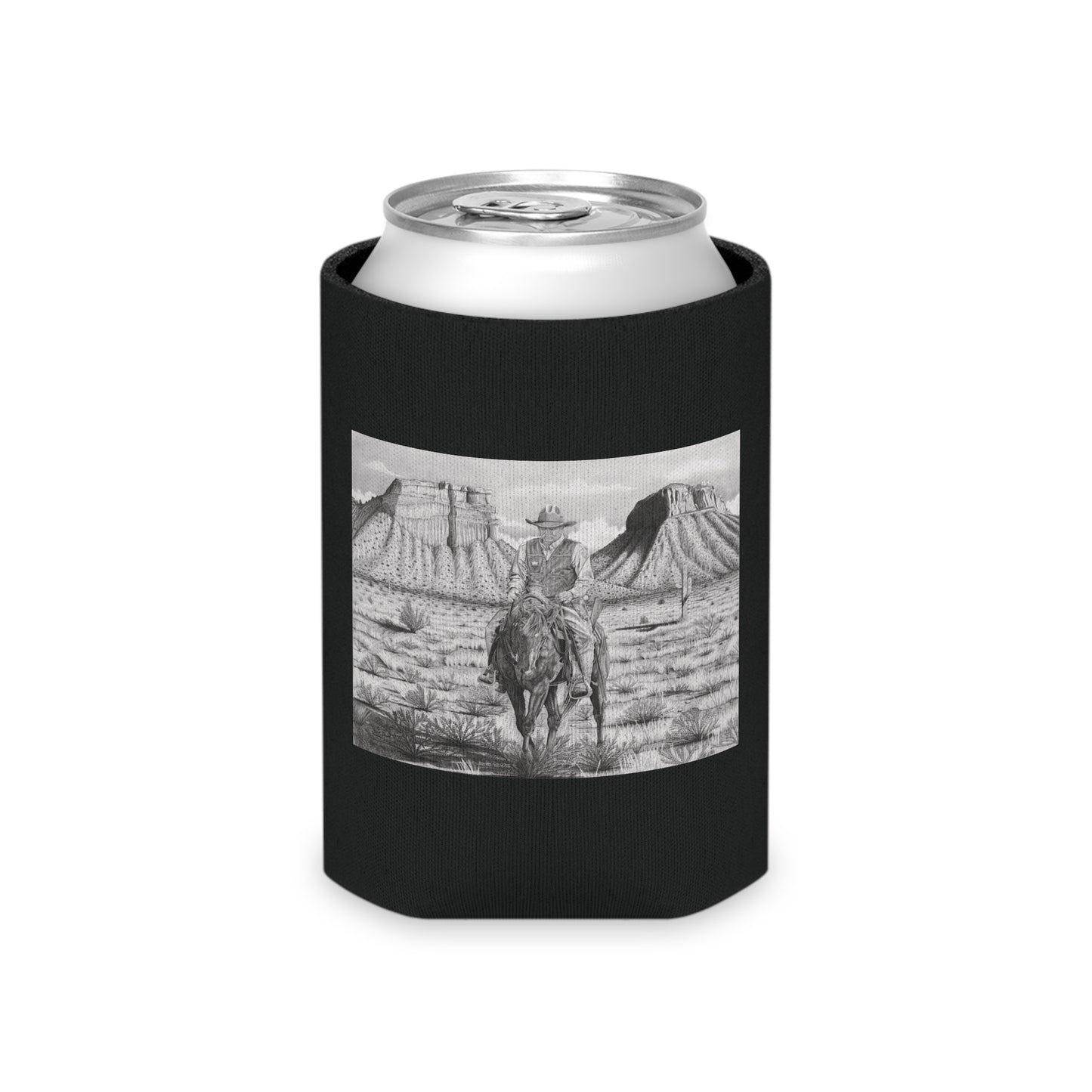 "On The Outlaw Trail" Rustic Cowboy Can Cooler, Western Beverage Sleeve, Outdoor Party Gear, Country-Themed Drink Holder, Ideal for BBQs & Tailgates