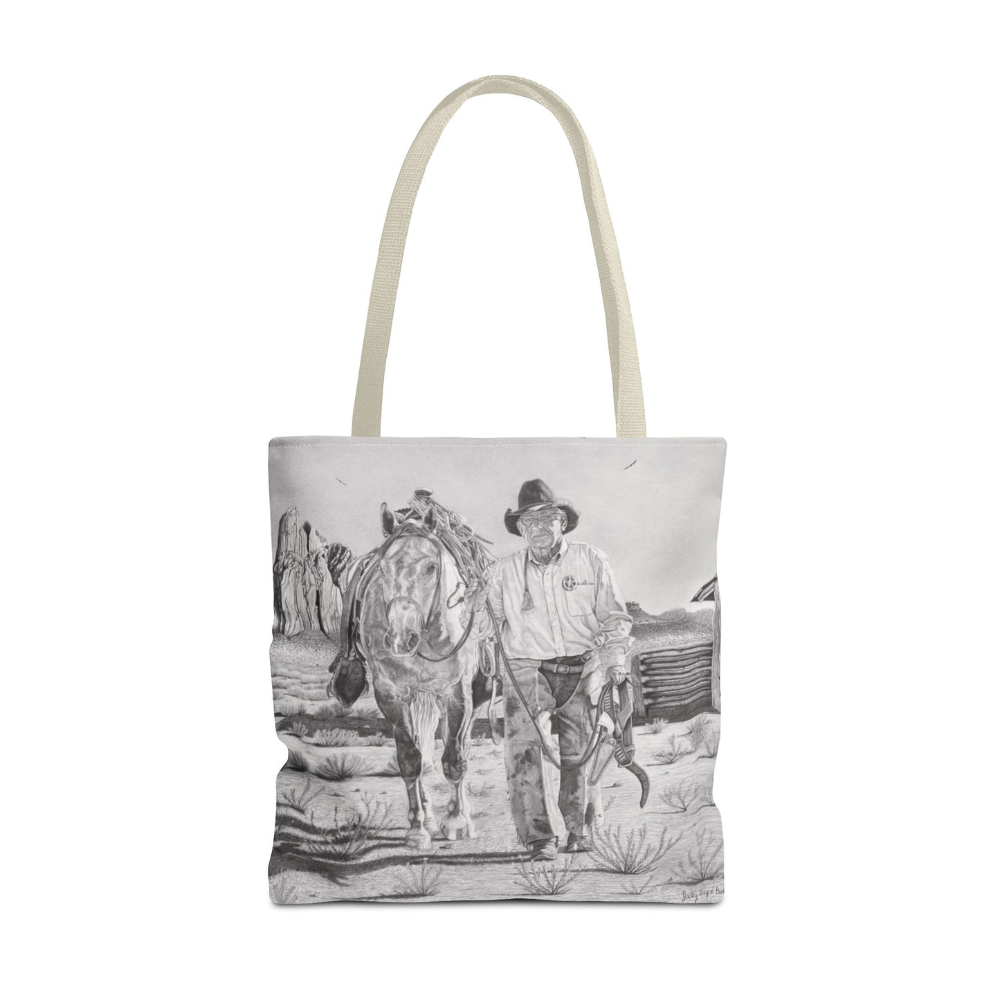 "On The Trail of Outlaw" Western Art Tote Bag