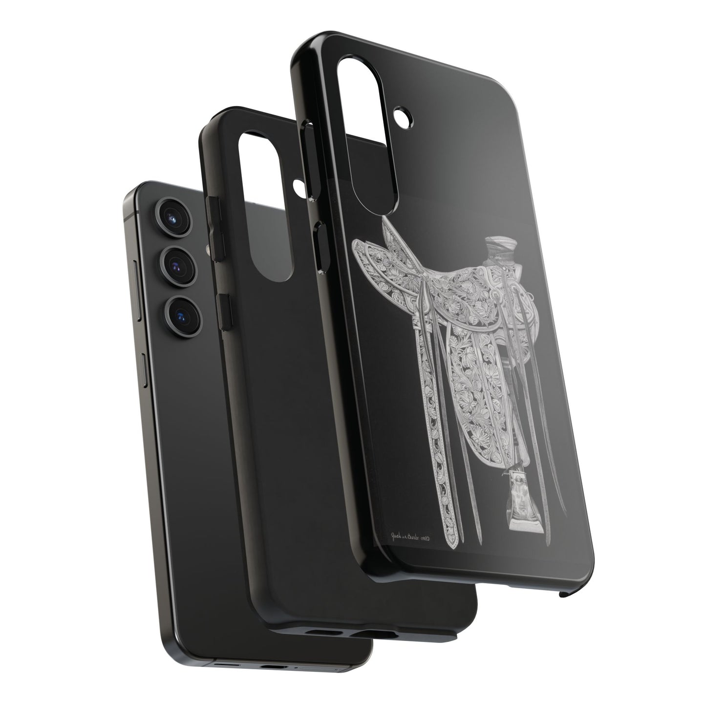 "New Saddle" Western Rodeo Phone Cases, Cowboy Design, Tough Protection, Gift for Him, Ranch Decor, Durable Style