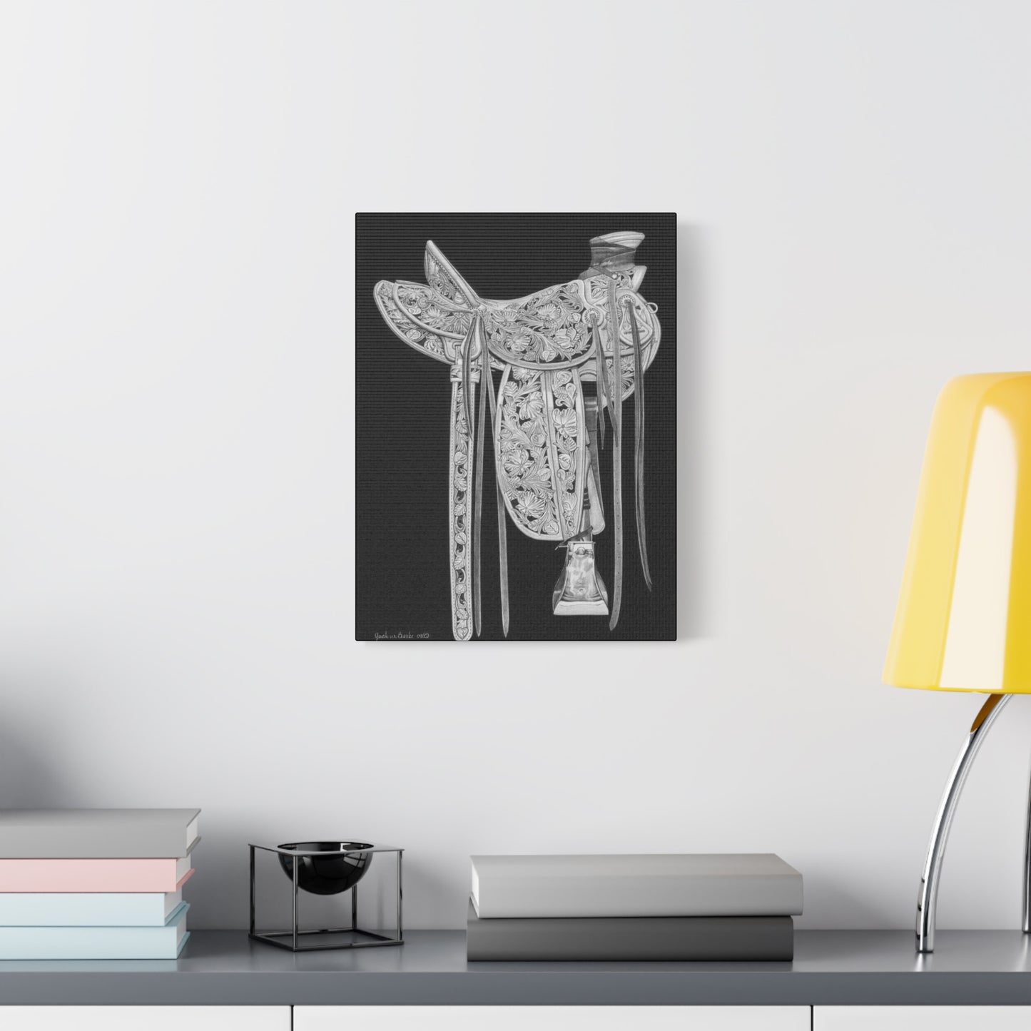 " New Saddle" western art on canvas
