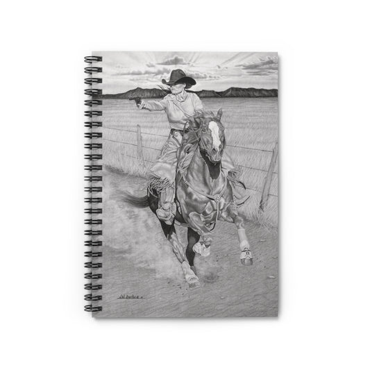 Spiral Notebook, Journal for Equestrian Lovers, Western Art Gift, Cowpoke Writing Pad