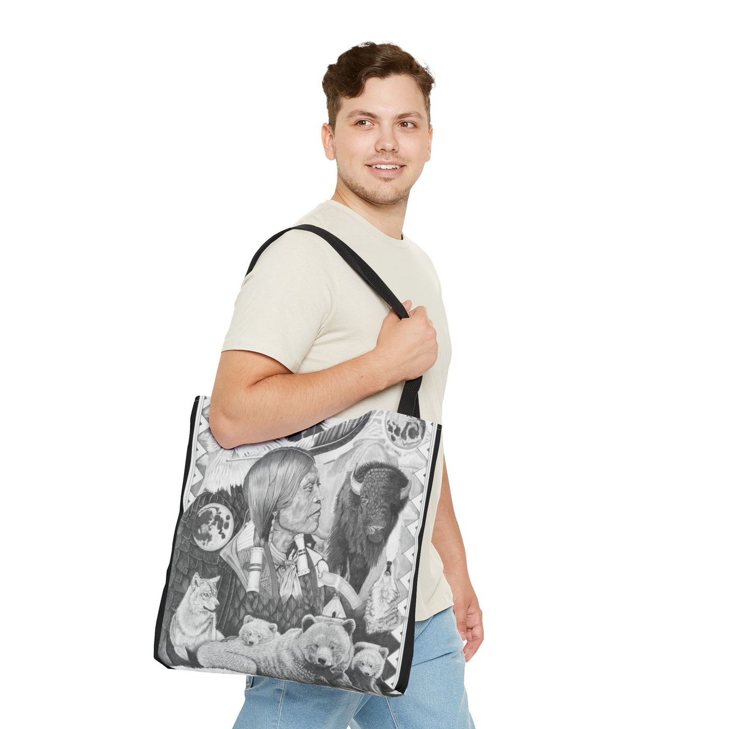 "Two Moon Apache Dream " Tote Bag, Western Style Shopping Tote, Equestrian Gift, Farmhouse Decor, Horse Lover Accessory