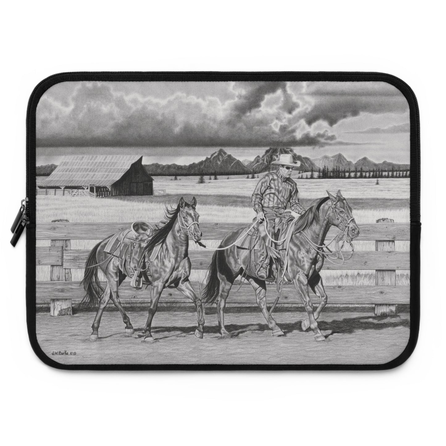 "The Gift Named Storm" Rustic Cowboy Laptop Sleeve, Western Cowpoke Case, Unique Gift for Ranch Lovers, Rodeo Accessories, Durable Tech Cover