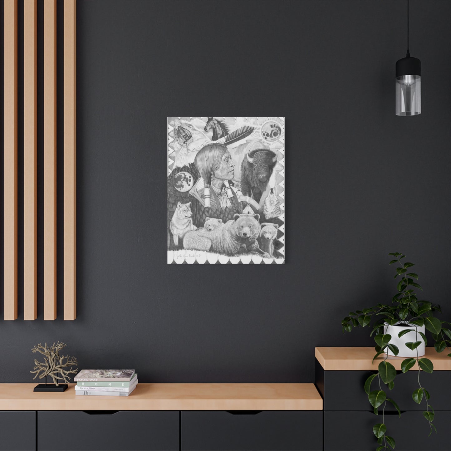 "Two Moon Apache Dream" western art on canvas