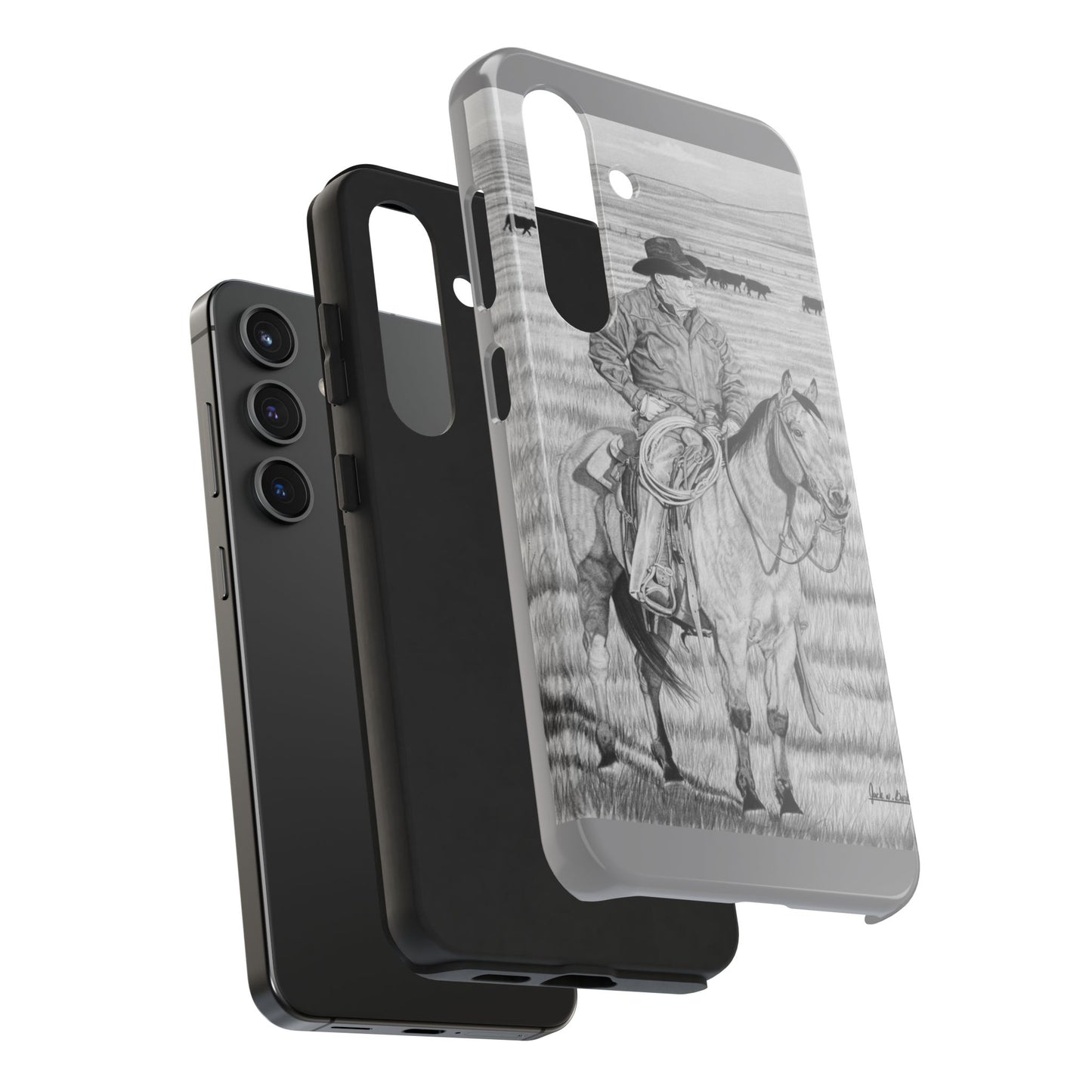 "The Passing Storm" Western Rodeo Phone Cases, Cowboy Design, Tough Protection, Gift for Him, Ranch Decor, Durable Style