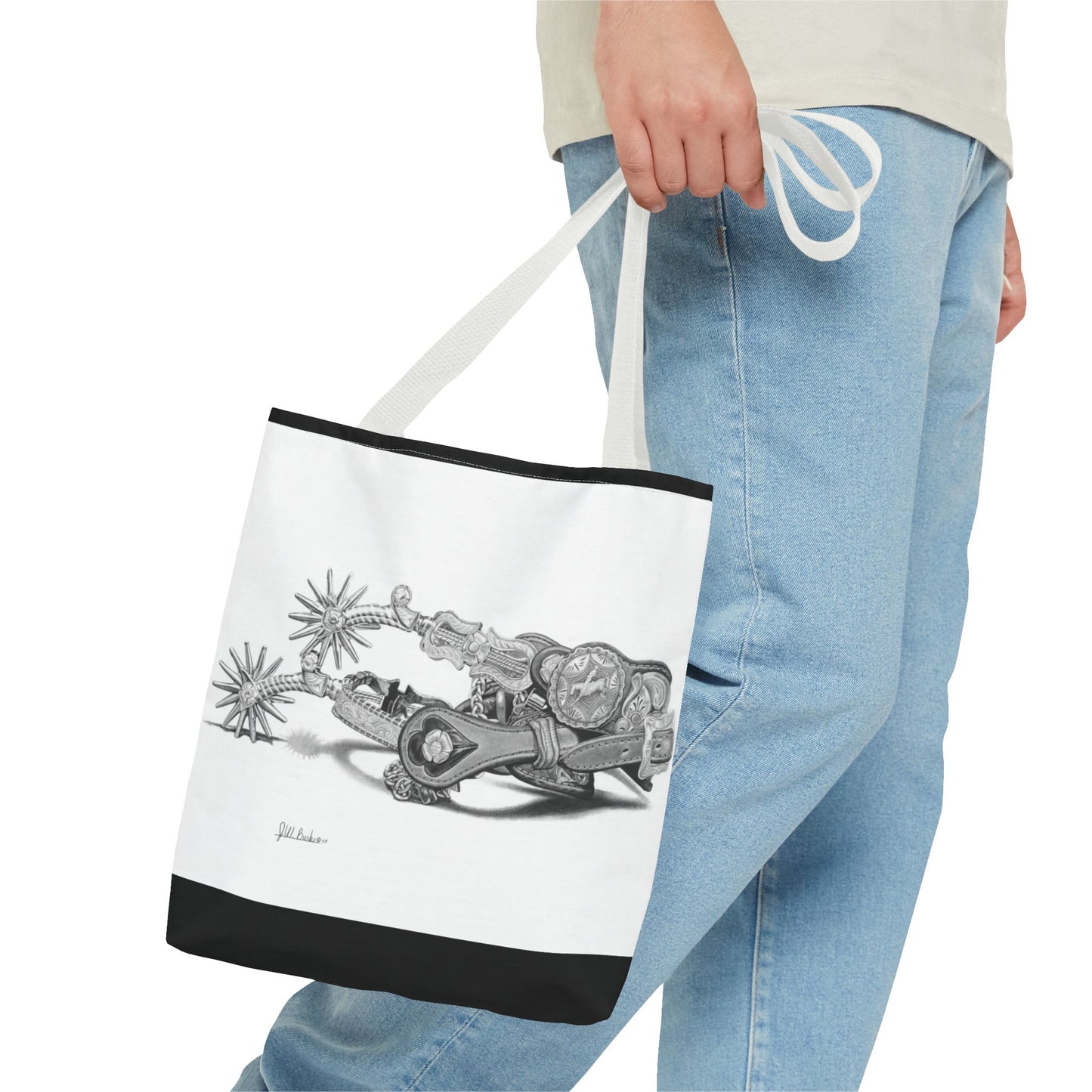 "Spurs" Tote Bag, Western Style Shopping Tote, Equestrian Gift, Farmhouse Decor, Horse Lover Accessory