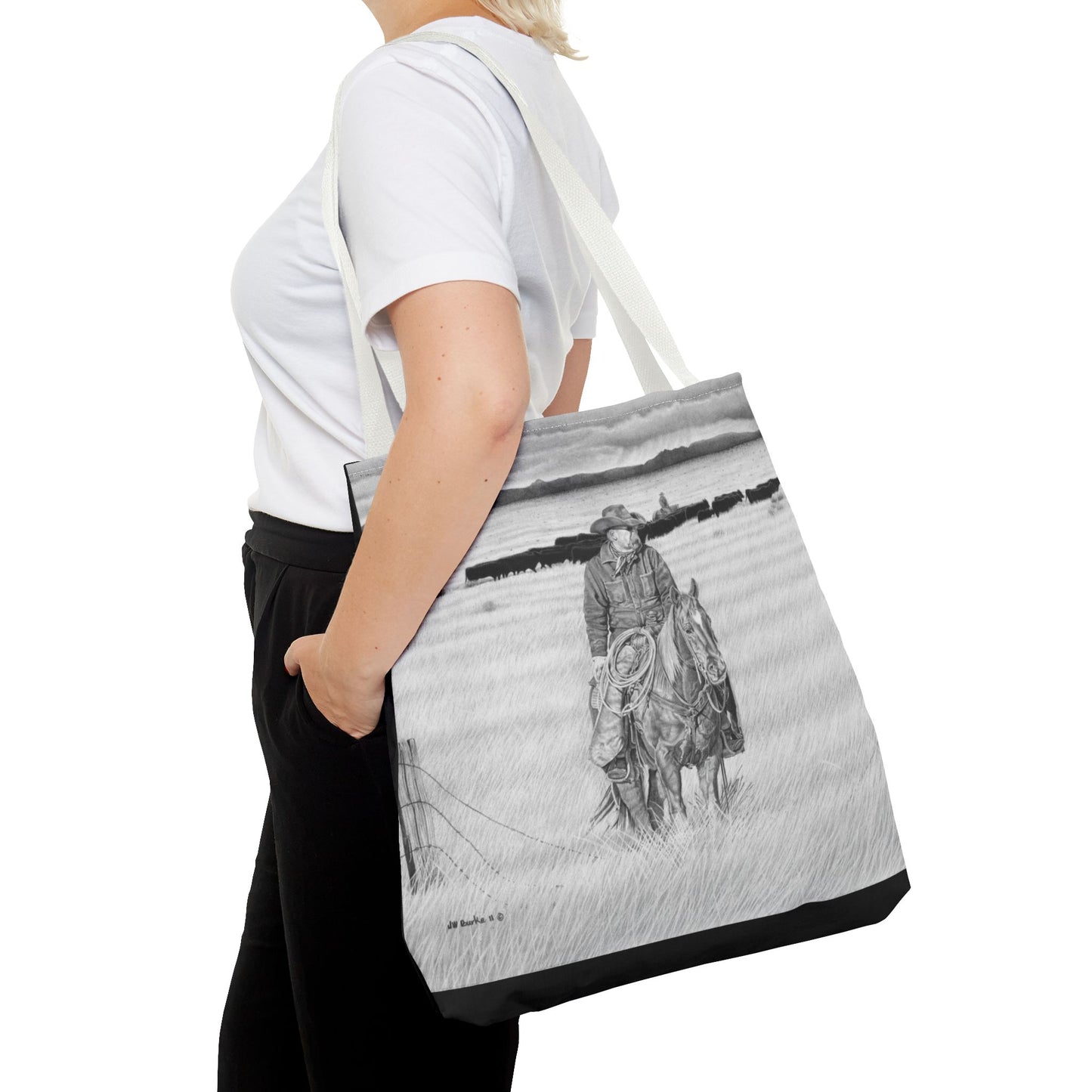 "The Passing Storm" Tote Bag, Western Style Shopping Tote, Equestrian Gift, Farmhouse Decor, Horse Lover Accessory