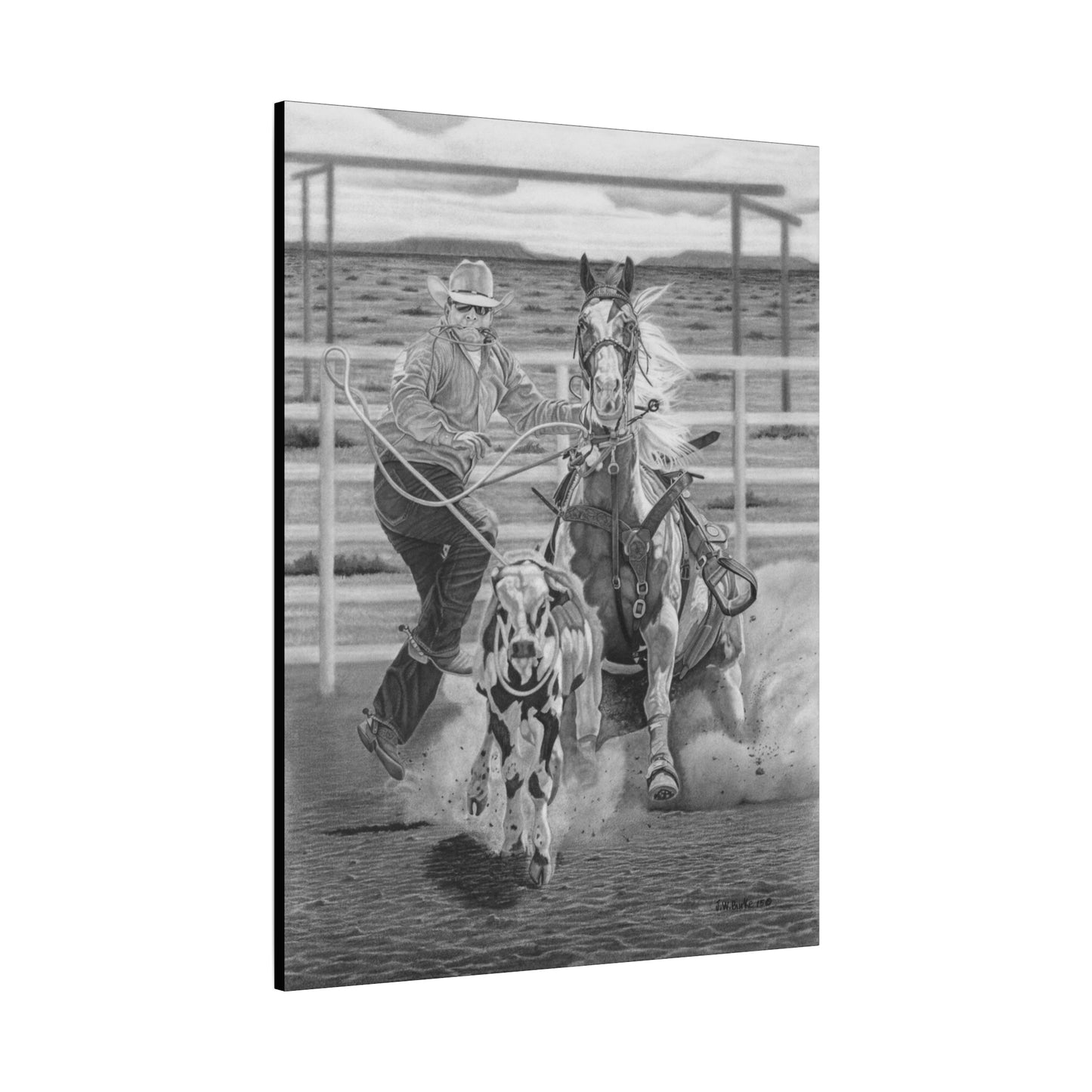 "Stone Cold Throw" Western Artwork on canvas