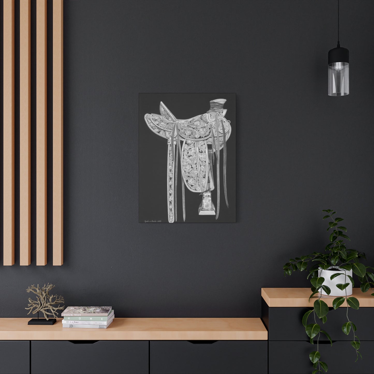 " New Saddle" western art on canvas