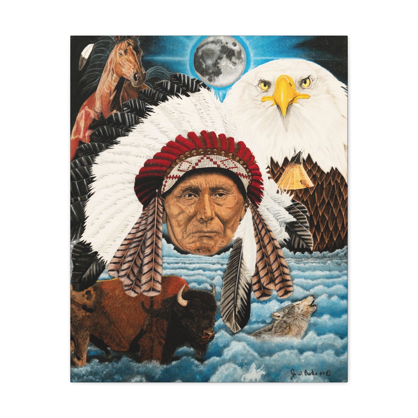 "Dream of Chief Joseph" western art on canvas