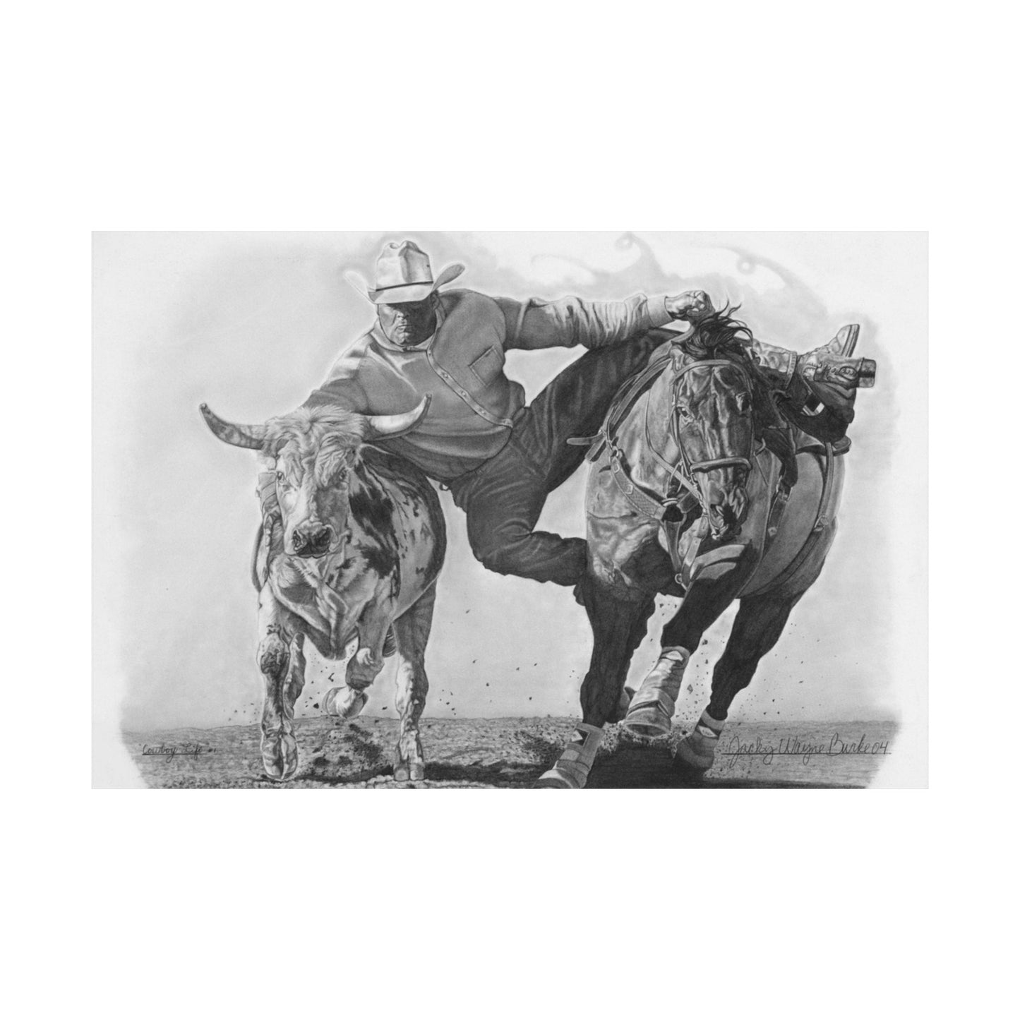 "Cowboy Life #1" Rustic Cowboy Art Print | Western Decor | Framed Wall Art, Matte Horizontal Posters, Country Home, Gift for Horse Lovers