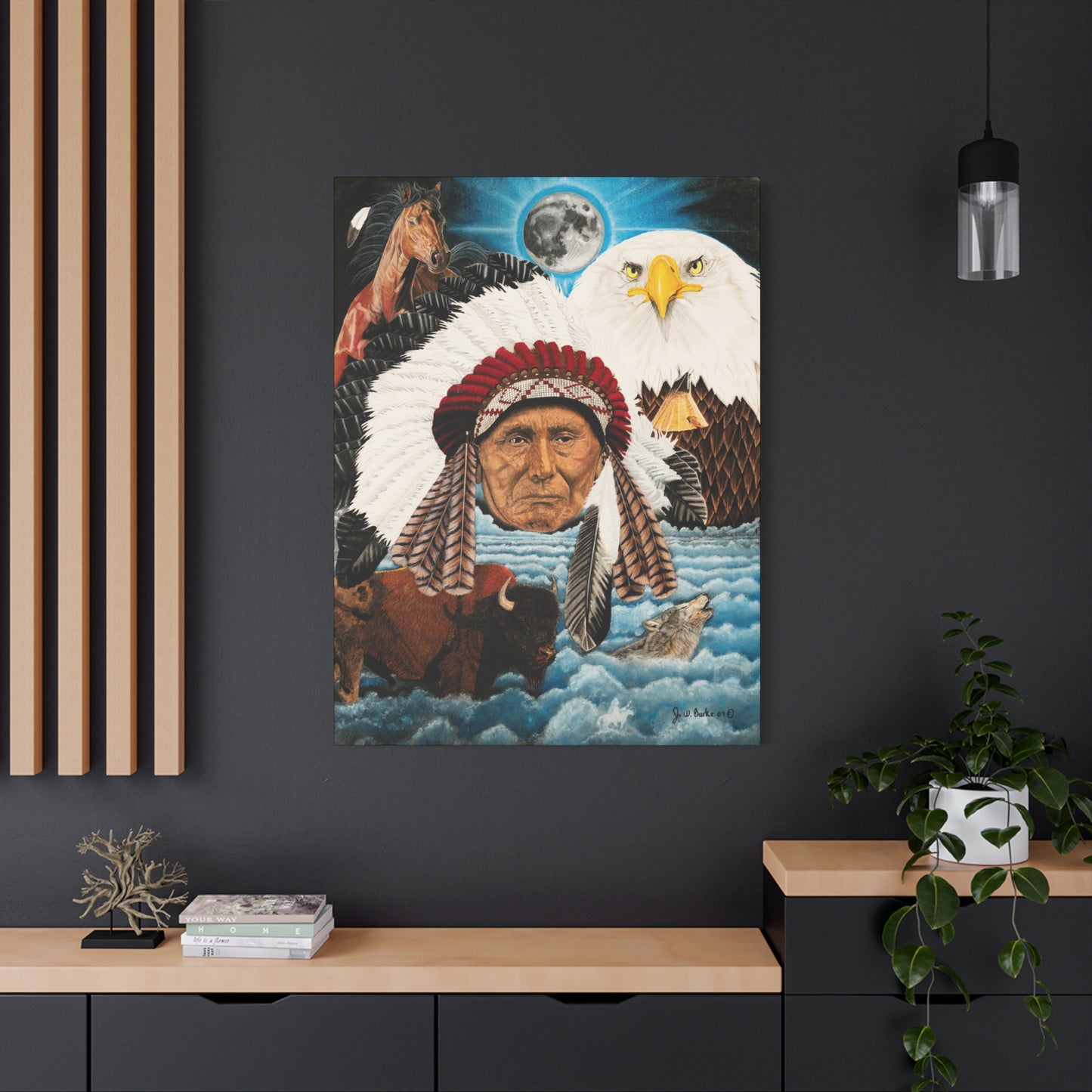 "Dream of Chief Joseph" western art on canvas