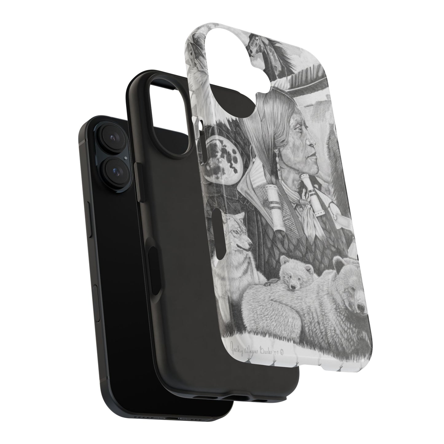 "Two Moon Apache Dream" Western Rodeo Phone Cases, Cowboy Design, Tough Protection, Gift for Him, Ranch Decor, Durable Style