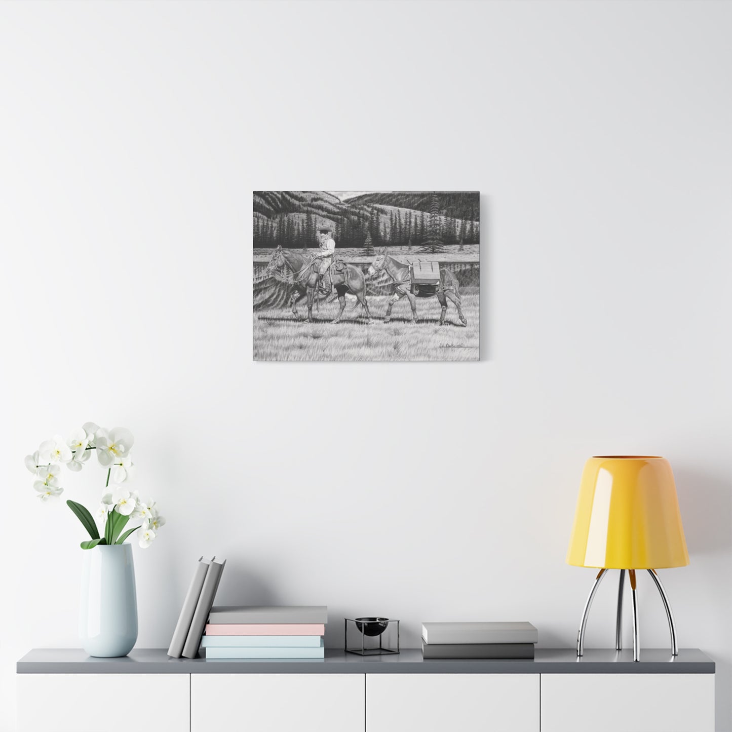 "Still Day on The Trail" Rustic Western Artwork.