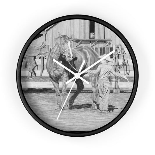 Wall Clock Vintage Farmhouse Decor, Western Theme Timepiece, Country Home Accent, Horse Lover Gift, Unique Wall Art