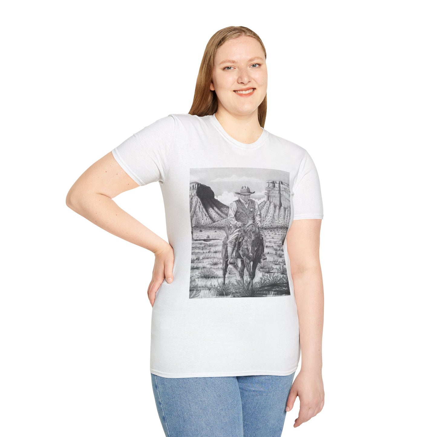 "On The Oulaw Trail" Western T-Shirt - Vintage Style Unisex Softstyle Tee