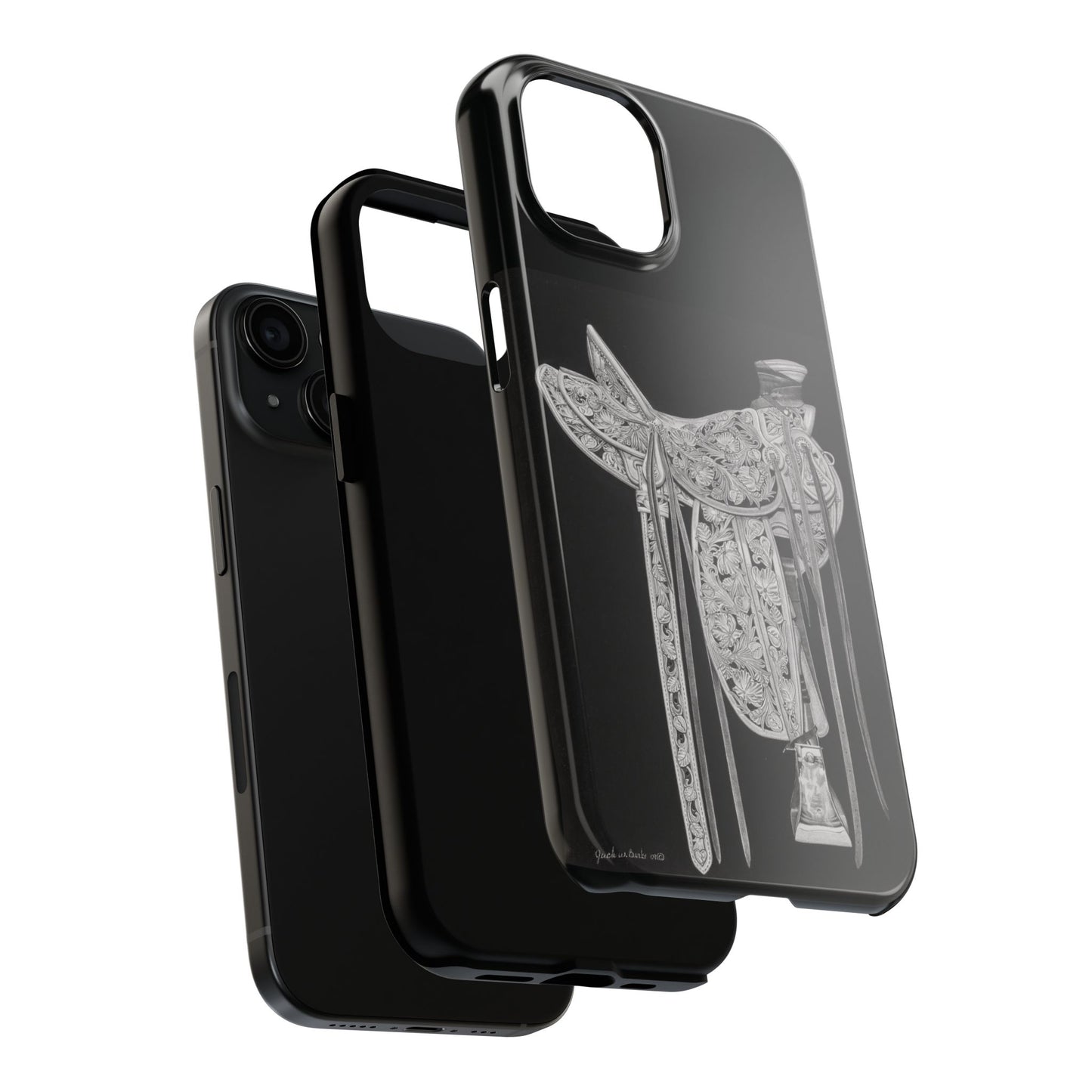 "New Saddle" Western Rodeo Phone Cases, Cowboy Design, Tough Protection, Gift for Him, Ranch Decor, Durable Style