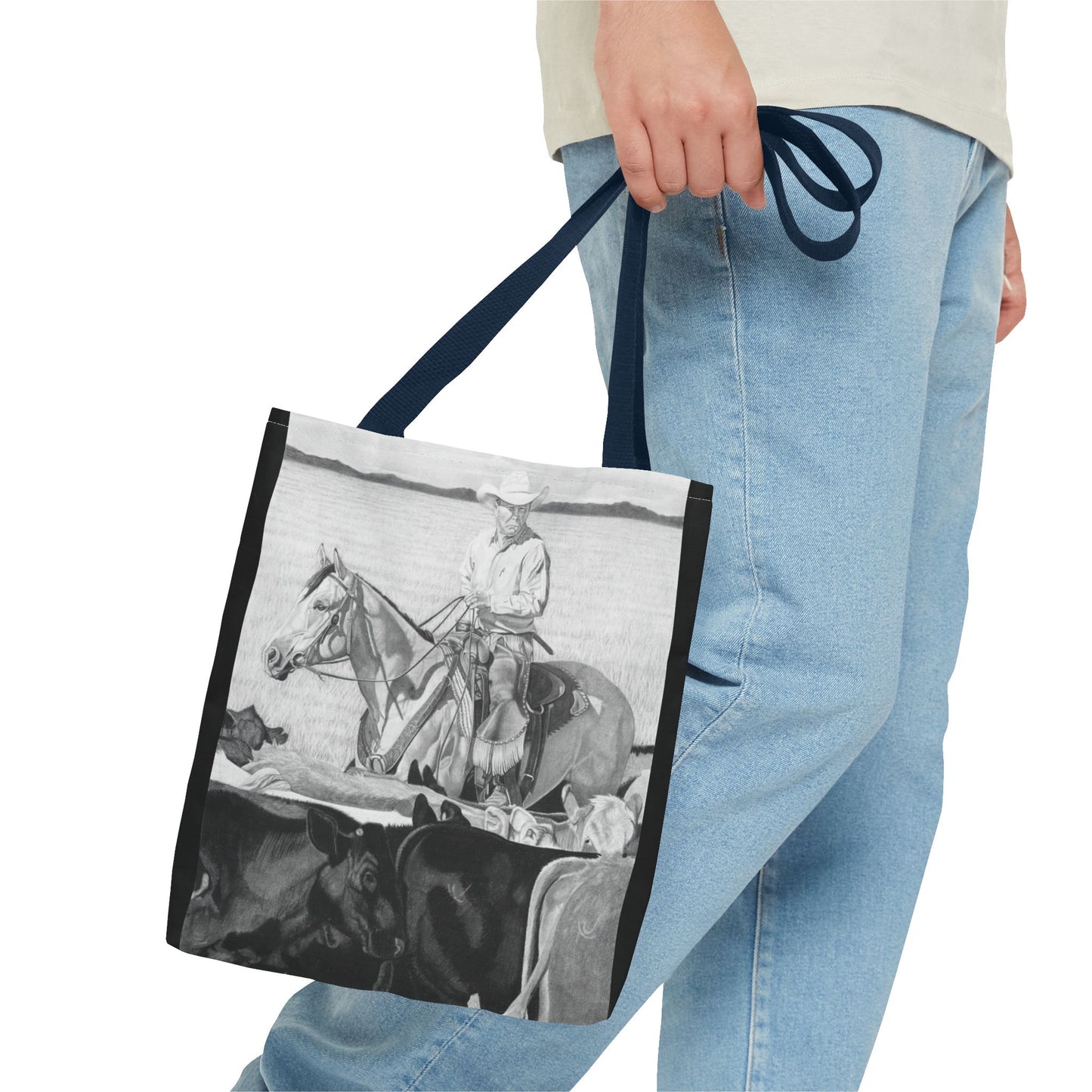 "Hot Day on the Job" Tote Bag, Western Style Shopping Tote, Equestrian Gift, Farmhouse Decor, Horse Lover Accessory