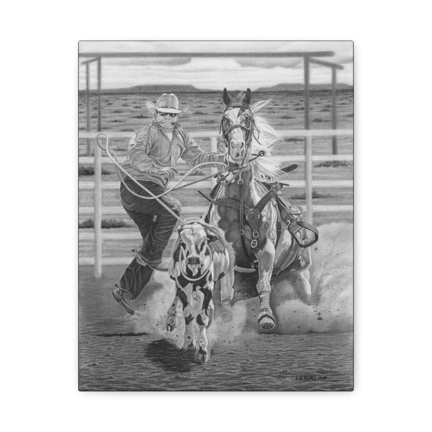 "Stone Cold Throw" Western Artwork on canvas
