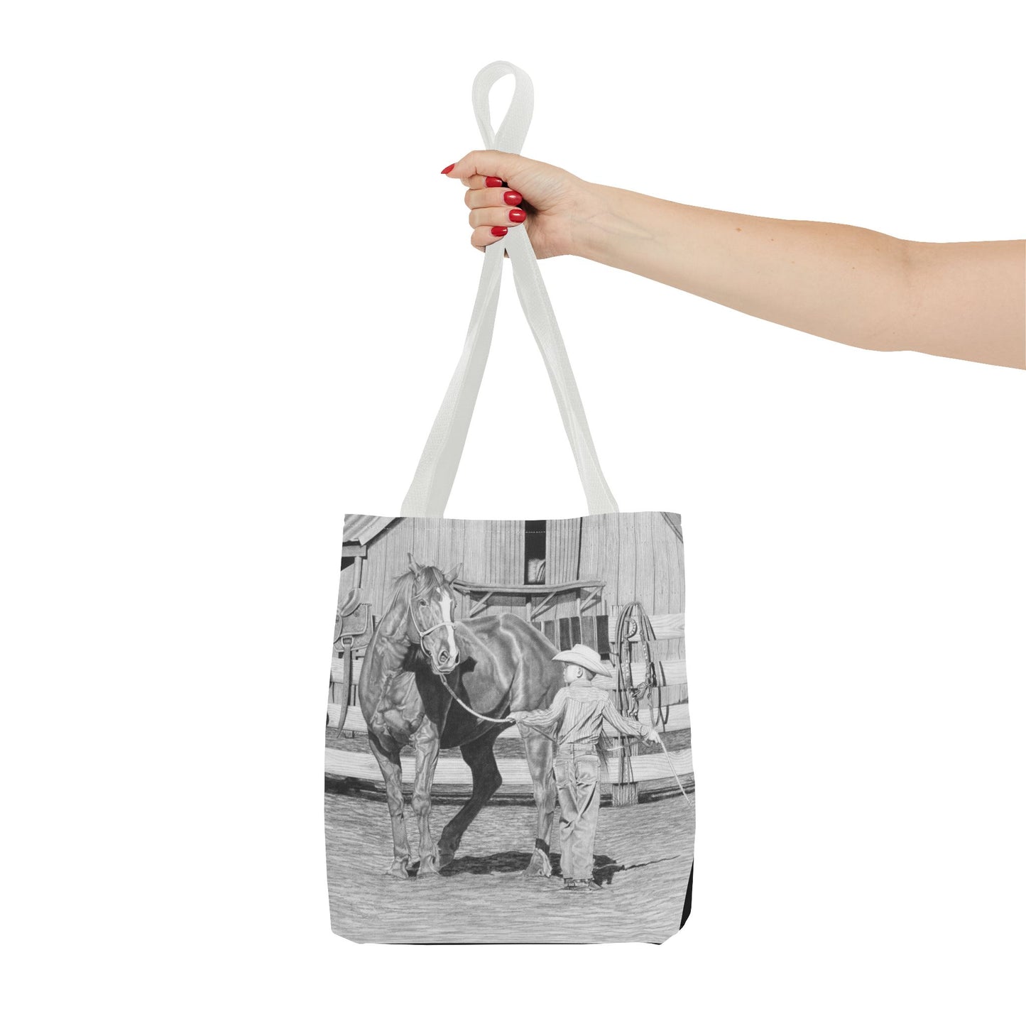 "Tall Task for a Little Cowboy" Tote Bag, Western Style Shopping Tote, Equestrian Gift, Farmhouse Decor, Horse Lover Accessory