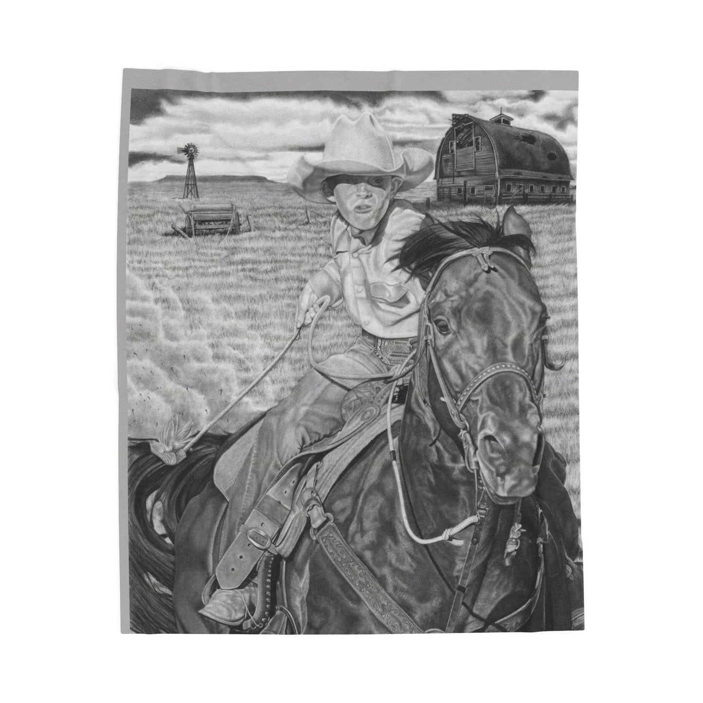 "The Real Billy the Kid" Cozy Cowboy Velveteen Plush Blanket | Western Decor, Gift for Horse Lovers, Camping Blanket, Soft Throw, Farmhouse Style