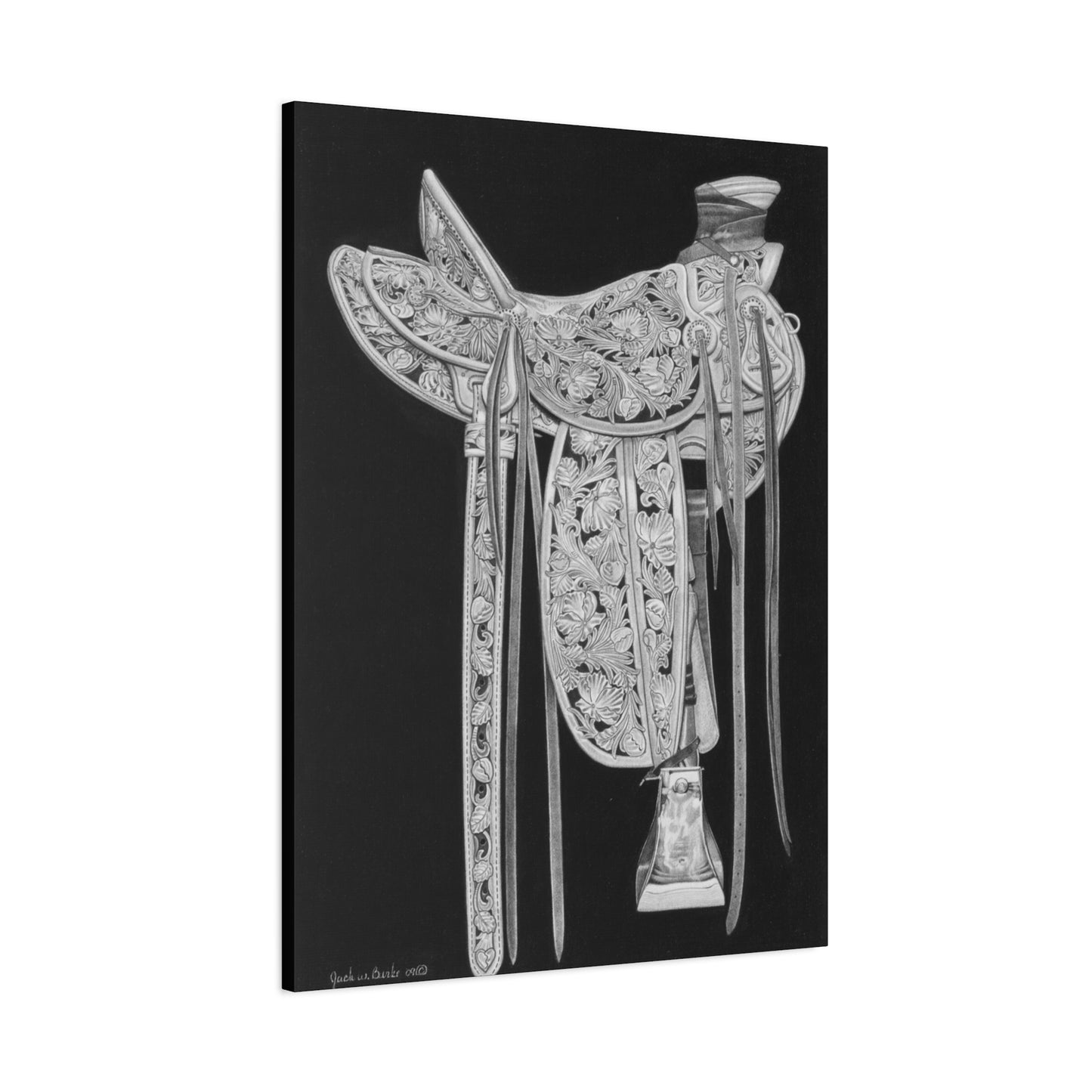 " New Saddle" western art on canvas
