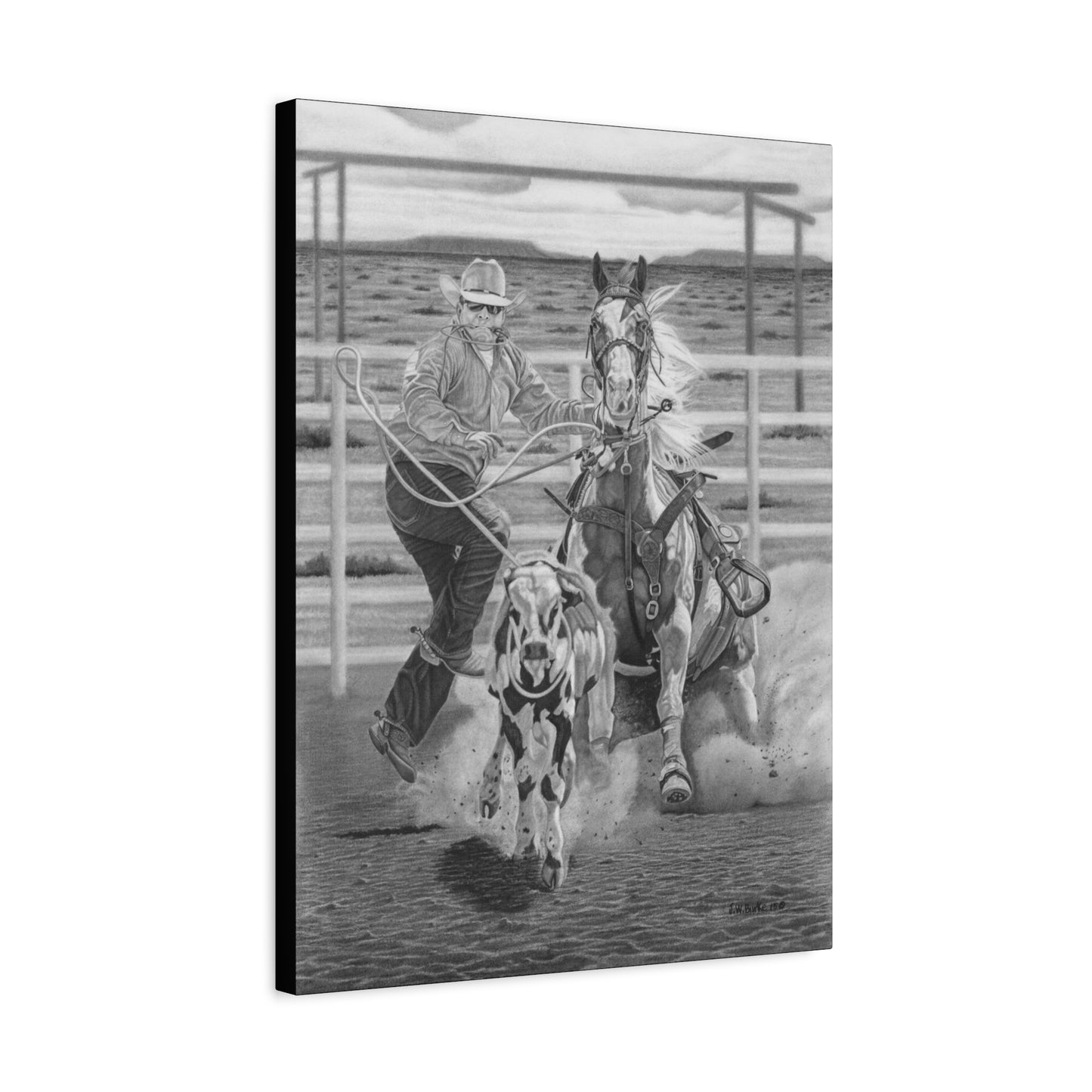 "Stone Cold Throw" Western Artwork on canvas