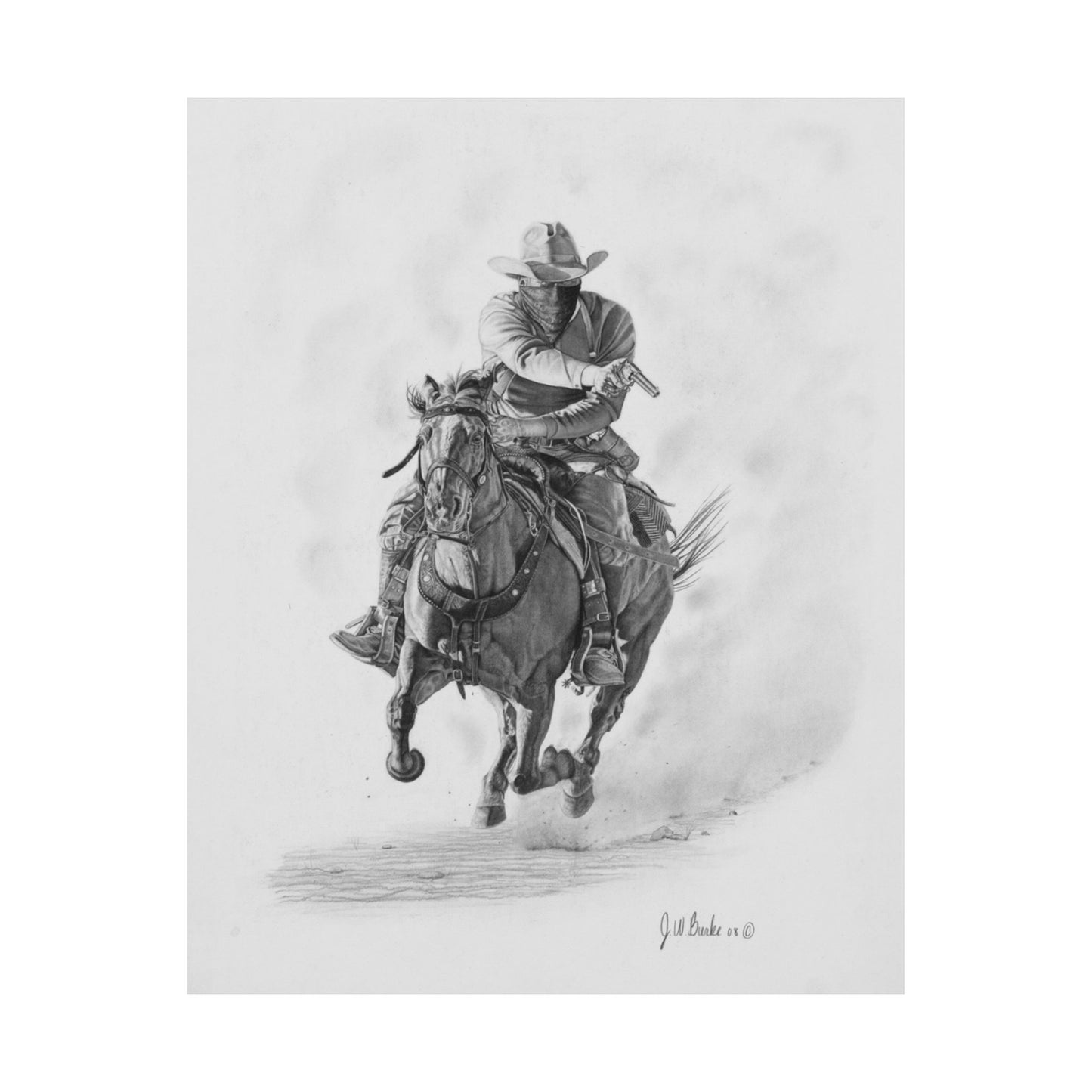 "Bandit" Cowboy Spirit Vertical Wall Art Poster, Rustic Home Decor, Horse Lover Gift, Western Theme Art, Country Style Wall Decoration