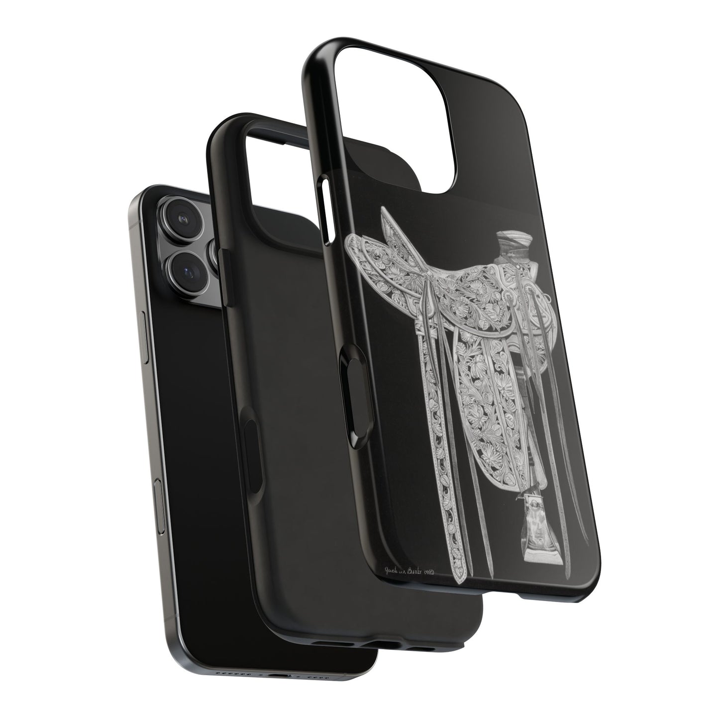 "New Saddle" Western Rodeo Phone Cases, Cowboy Design, Tough Protection, Gift for Him, Ranch Decor, Durable Style