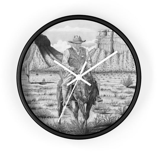 On The Outlaw TrAil Cowboy Wall Clock - Vintage Farmhouse Decor, Western Theme Timepiece, Country Home Accent, Horse Lover Gift, Unique Wall Art