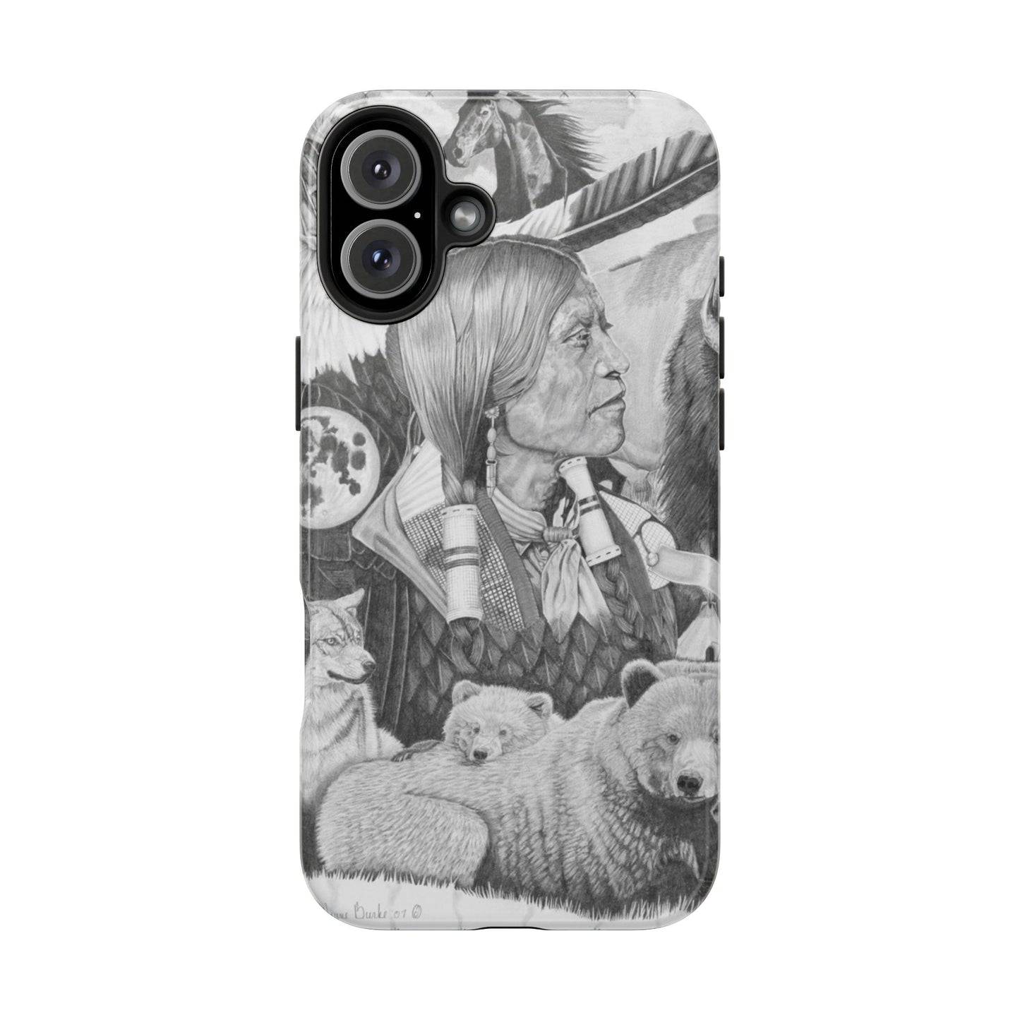 "Two Moon Apache Dream" Western Rodeo Phone Cases, Cowboy Design, Tough Protection, Gift for Him, Ranch Decor, Durable Style