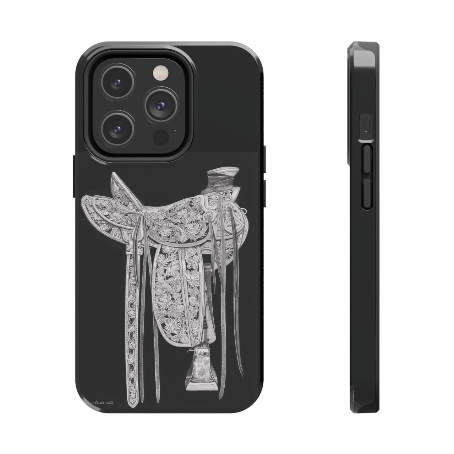 "New Saddle" Western Rodeo Phone Cases, Cowboy Design, Tough Protection, Gift for Him, Ranch Decor, Durable Style